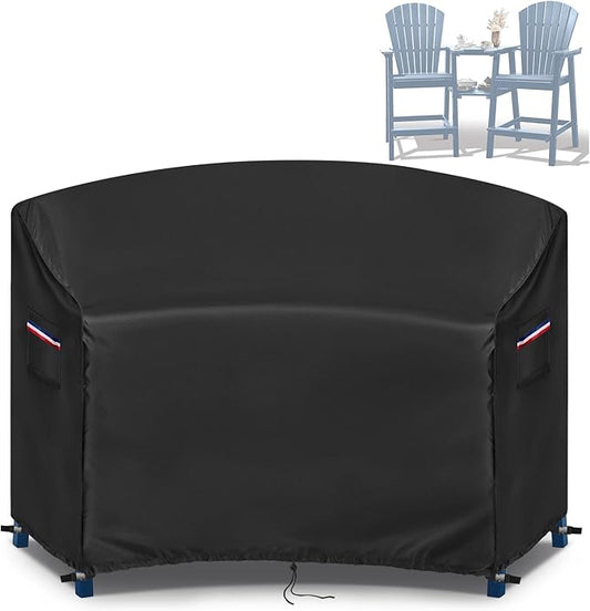 Adirondack Chair Cover,Waterproof Cover for Tall Adirondack Chair Set of 2,Patio Chairs Cover for Tall Adirondack Chairs with Table,81"Wx30''Dx49''H,Black
