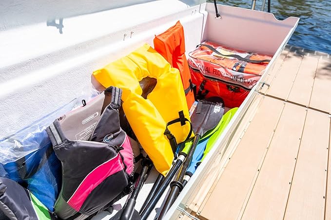 DoxBox Fiberglass Storage Box. US Made Weatherproof Storage with UV-Resistant Gelcoat for Waterfront, Boat, and Outdoor Gear, Rectangle Shape (white)