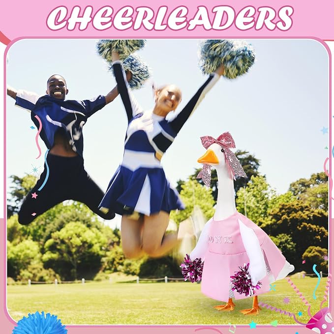 2 Pcs Cheerleader Porch Goose Outfit Clothes Cheerleading for 23" Goose Costume Garden Yard Outdoor Decorations