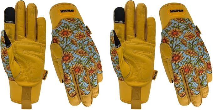 Cute Pattern Gardening Gloves,Thornproof Garden Glove,Gardener Gift | Gardening Gifts for Women,Touchscreen,Tender Thornproof,Cute Pattern,Protection Palm,Machine Washable,Adjustable Cuff