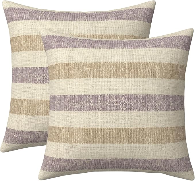RSH DECOR Square Throw Pillows Set of 2, 24" x 24", Outdoor Pillows Waterproof, Outdoor Pillow Covers, Pillow Covers for Couch, Paris Lavendar, Made in USA