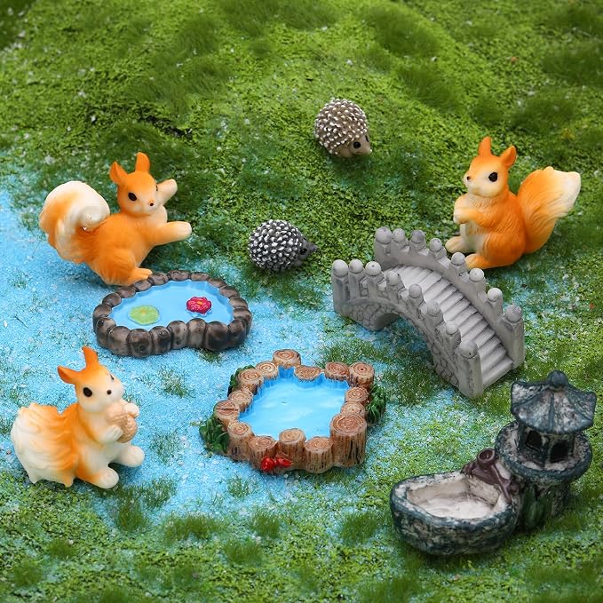 Fairy Garden Accessories 25Pcs - Miniature Garden Ornaments Landscape Decorations Mini Fairy Figures Animal Plant Furniture Set for DIY Terrarium Potted Plants Dollhouse Decor