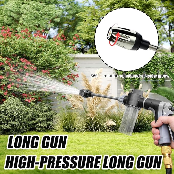 High Pressure Washer Wand,360°Rotating Hydro Jet Power Washer Nozzle,Durable Stainless Steel Garden Hose Attachment for Car Washing,Window Cleaning Plant Watering,3 Spray Modes