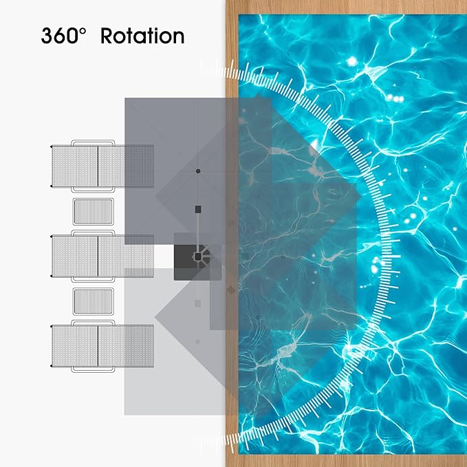 PURPLE LEAF 9 X 12 FT Cantilever Patio Umbrellas with Base Included, Large Square Offset Umbrella with 360° Rotation, Outdoor Aluminum Pool Umbrella for Pool Lawn Garden, Grey