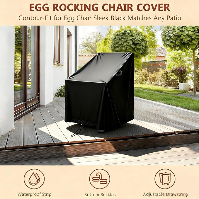 High Back Patio Chair Cover,Waterproof Covers for Stackable Dining Chairs,Outdoor Patio Furniture Seating Set Shield (34"W x 36"D x 36"H,2-Pcs)