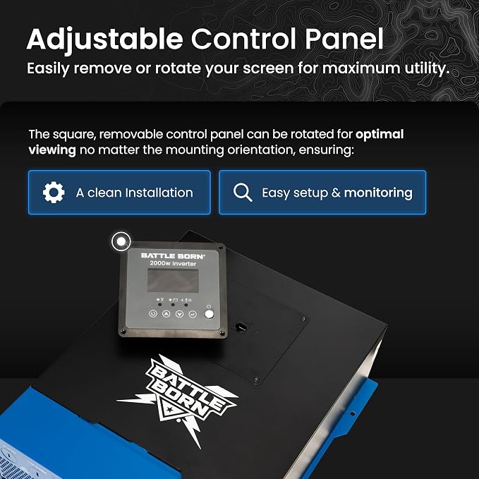 Battle Born 2000W Inverter - Pure Sine Wave AC Power with High Surge Capability - Built for RV, Marine, Solar, & Off-Grid Power Systems