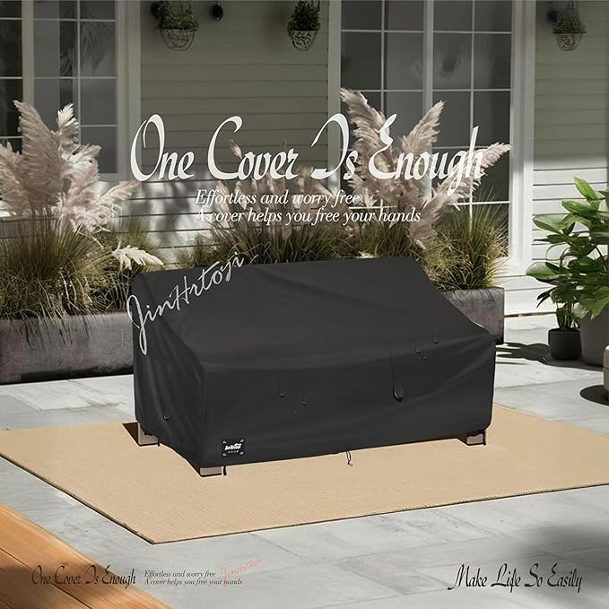 3-Seater Outdoor Couch Cover, 85Wx38Dx35H inches Outdoor Furniture Covers Waterproof,100% Waterproof Heavy Duty Patio Furniture Covers,Black Minimalism Style Outdoor Sofa Cover