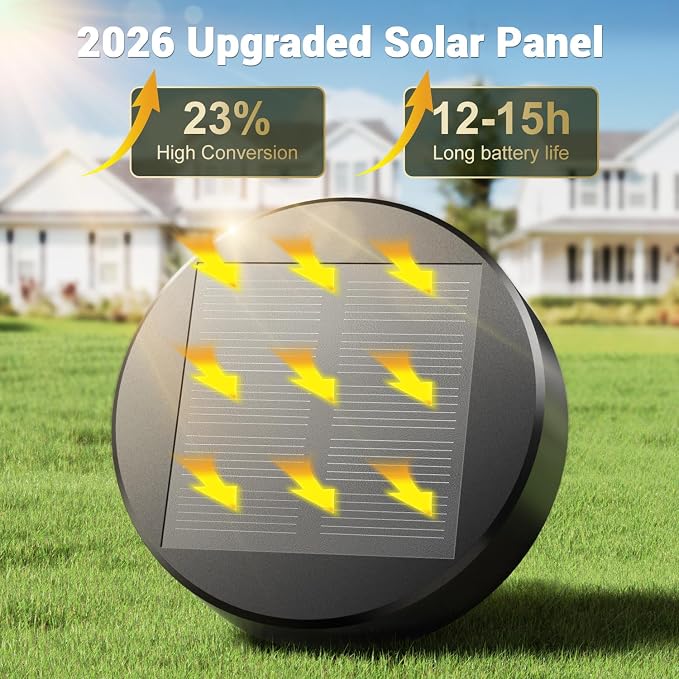 Amzarp 12 Pack Solar Garden Lights, Bright LED Solar Pathway Lights Outdoor IP65 Waterproof Rugged Shatterproof Auto On/Off for Landscape Garden Yard Walkway Driveway Lawn Lighting (6500K Cool White)