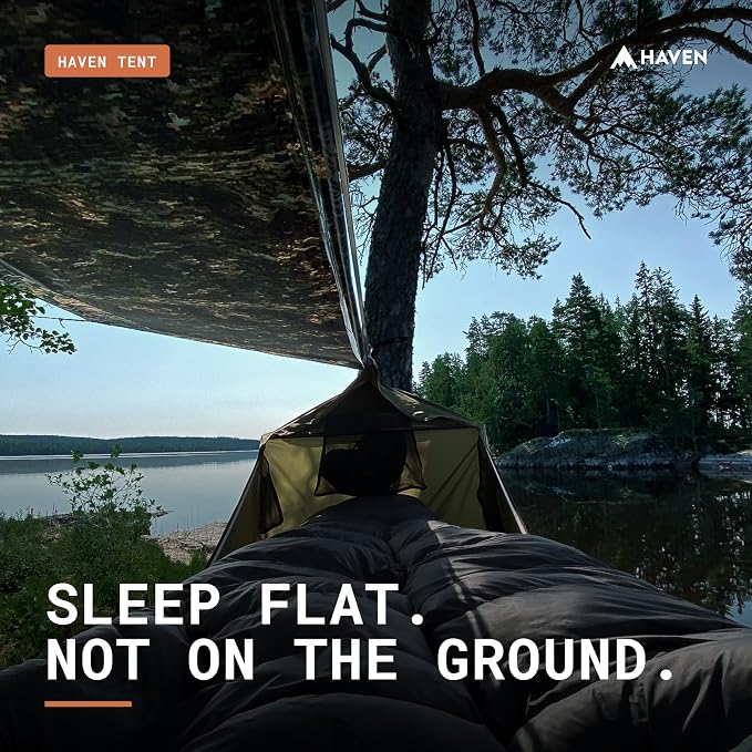 Haven Tents Lay Flat Hammock Tent - Waterproof Camping Hammock with Mosquito Net, Insulated Pad and Rainfly - Haven Tent, Haven XL, Haven Safari