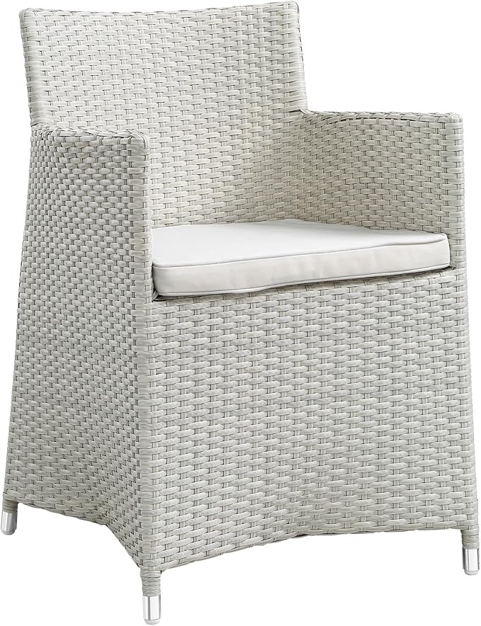 Modway Junction 5 Piece Outdoor Patio Dining Set, 81.8" x 109" x 32", Gray White