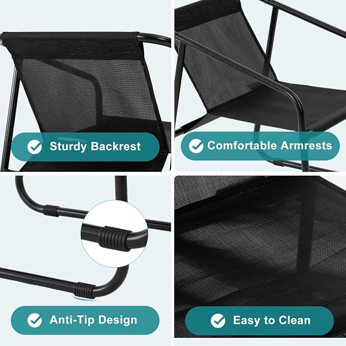 DUMOS 4 Piece Patio Furniture Set，Outdoor Patio Furniture Set with Table, patios Table and Chairs Sets, Sectional Bistro Sets for Lawn, Garden, Balcony, Pool, Poolside