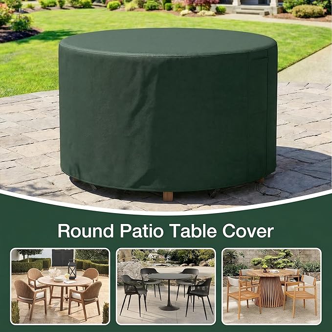 UPGRADE Outdoor Furniture Covers, Custom Size 68"(D) x 20"(H) Round Patio Table and Chair Waterproof Covers, Heavy Duty 420D,Coffee