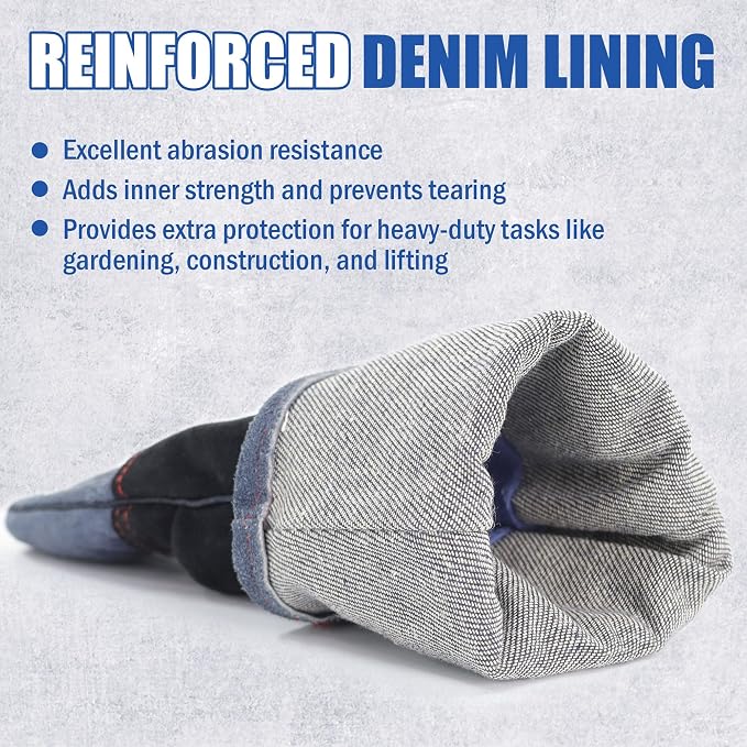 IC ICLOVER Animal Handling Gloves, Snake Bite Proof Gloves, Double Leather | Cat, Dog Training, Bird, Falconry, Snake Reptile Handling, Animal Control, Reinforced Palm Padded, Anti Bite Scratch Gloves