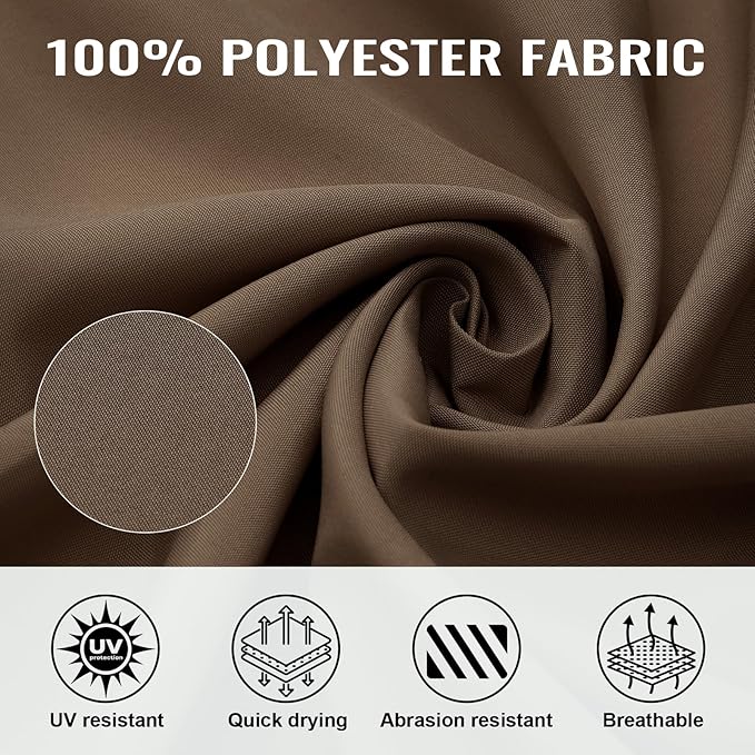 COWVIE 4-Panel 12' x 12' Gazebo Replacement Curtains, Patio Privacy Sidewalls with Double Zipper, Replacement for Outdoor Gazebo Canopy (Curtain Only)
