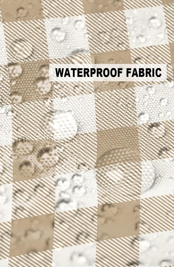Outdoor Waterproof Throw Pillow Covers Set of 2 Khaki Buffalo Check Plaid Pillowcases 20x20 Inches Farmhouse Style Patio Decorative Pillows Cushion Case Patio Pillows for Couch Bed Chair Garden