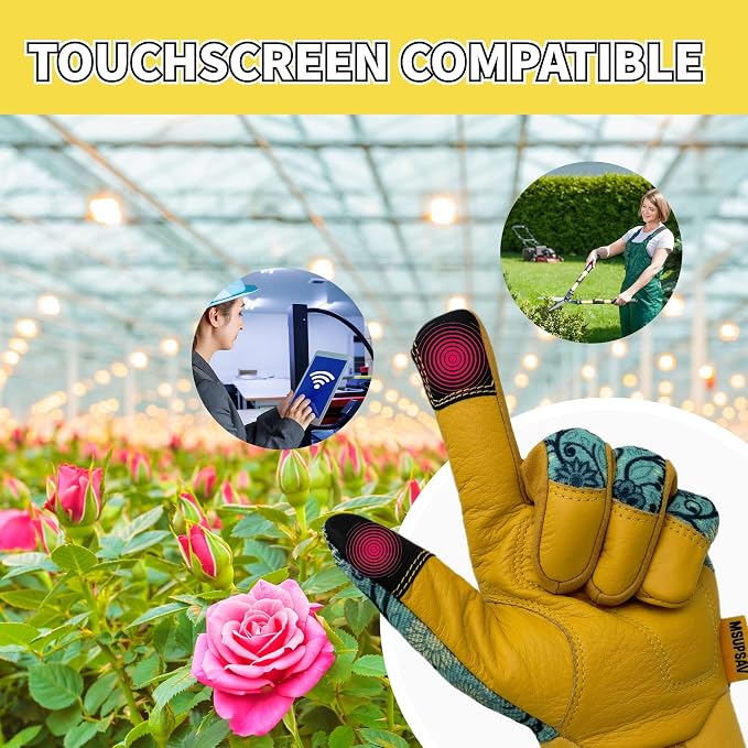 Cute Pattern Gardening Gloves,Thornproof Garden Glove,Gardener Gift | Gardening Gifts for Women,Touchscreen,Tender Thornproof,Cute Pattern,Protection Palm,Machine Washable,Adjustable Cuff