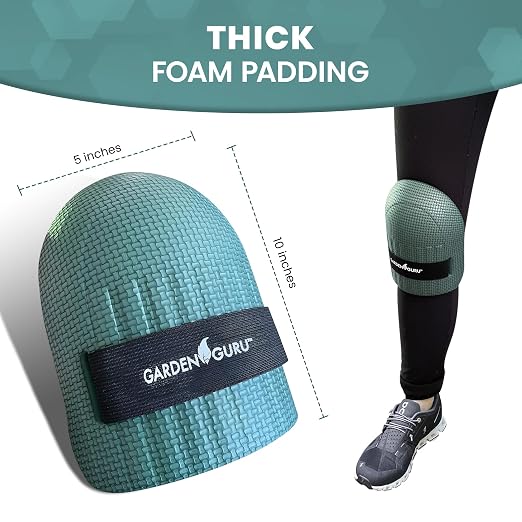 Garden Guru Home & Gardening Knee Pads – Waterproof EVA Foam Cushion, Soft Inner Liner, Comfortable Fit with Adjustable Straps (2 Pack)