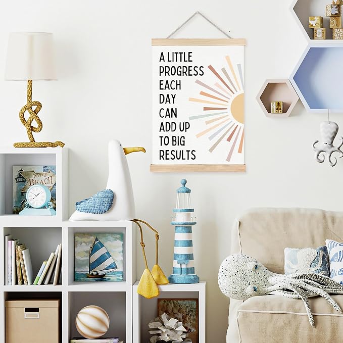 Positive Affirmations Inspirational Boho Sunshine Wall Art Decor,Inspirational Add Up to Big Results Office Motivational Wall Decor Posters for Classroom School Counselor Therapist Office,12x16 Inch