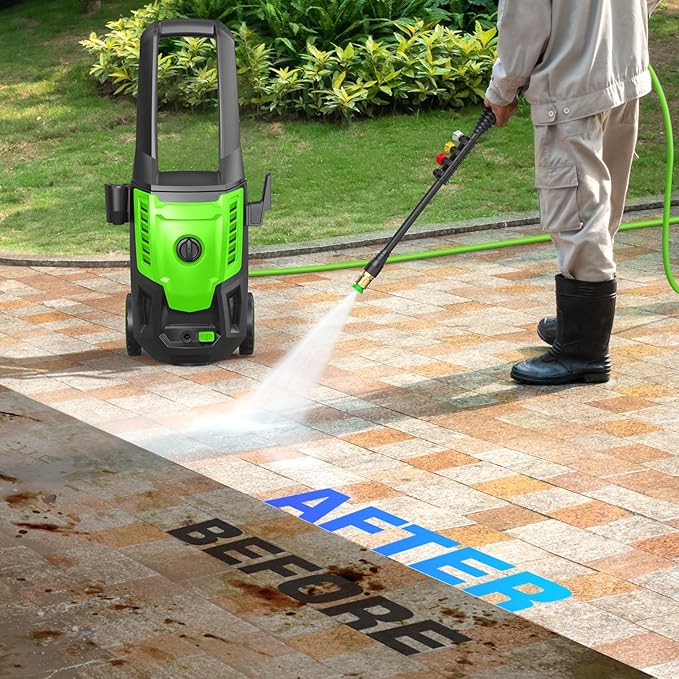 Professional Electric Pressure Washer 5000PSI, 4.0GPM Portable Power Washer with 4 QC Nozzles and Soap Bottle, Cleaner Machine for Cars/Home/Driveways/Patios/Decks/Fences