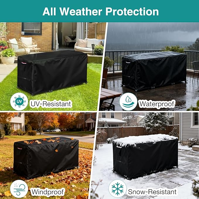 TheElves Bar Cover 57", Outdoor Bar Height Table Covers Waterproof, Heavy Duty Cover for Patio Dining Set, Bar Stools, High Top Table and Wicker Furniture - 57"L x 24"W x 44"H