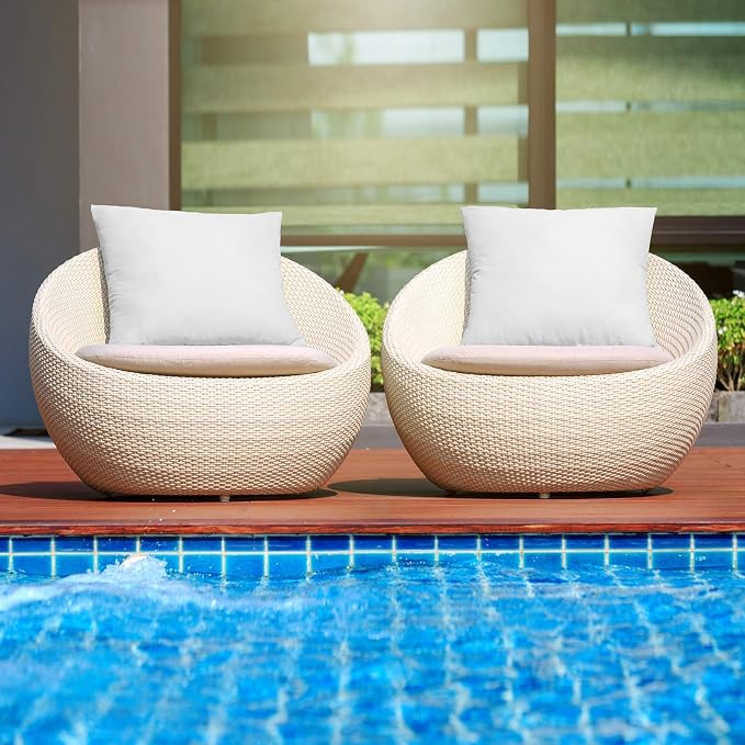 MIULEE Set of 2 Outdoor Waterproof Pillow Covers Blend Outdoor Throw Pillow Inserts for Sofa Bedroom Living Room 18 x 18 Inch 45 x 45 cm Yellow