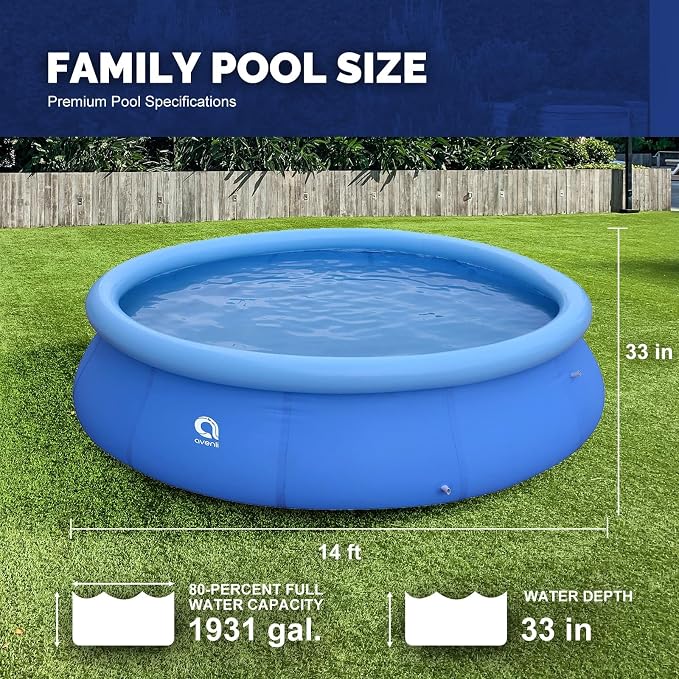 DIMAR GARDEN 15ft x 36in Inflatable Swimming Pool, Outdoor Above Ground Blow Up Pools