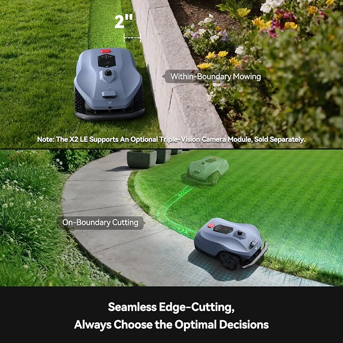 Neomow X2 LE 360° 3D LiDAR Robot Lawn Mower, Wire Free for 0.37 Acre, No RTK Antenna, 4G App Control, GPS Anti-Theft, 13Ah, IPX6, Support Upgrade AI Bionic Triple Vision Module for Auto-Mapping