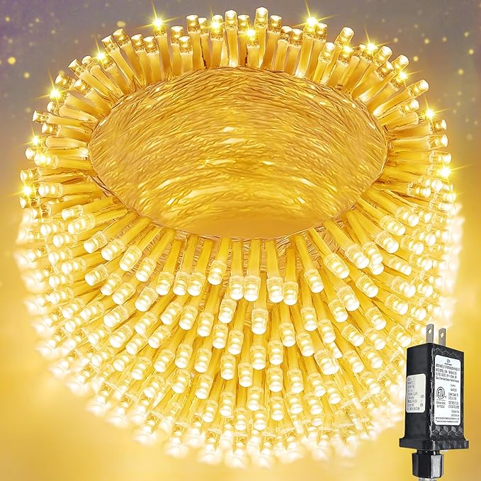 500 LED String Lights, 180FT Super-Long Christmas Lights Outdoor Indoor | Warm White, 13 Modes, Timer, Clear Wire Waterproof Twinkle Fairy Lights Plug in for Bedroom Classroom Patio Xmas Tree Decor