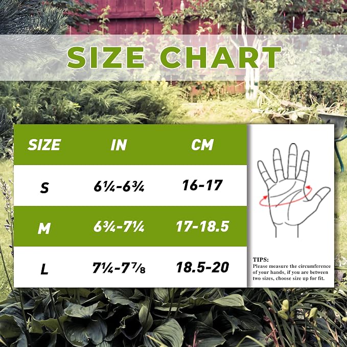 HANDLANDY Gardening Gloves for Women, Leather Garden Glove, Gardener Gift | Breathable Floral Ladies Leather Garden Yard Gloves, for Trimming, Weeding, Digging, Planting, Pruning