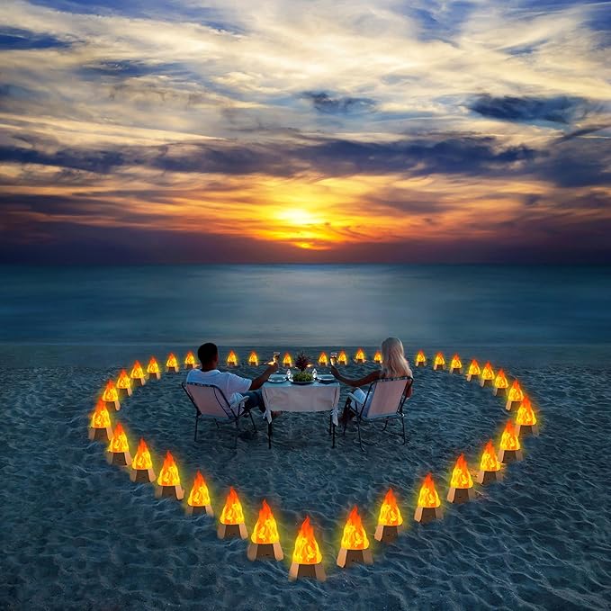 Ollcuz Night Lights, Multi-Purpose Fake Fire Lamp, USB Rechargeable Flickering Flame, 3-Mode LED Flame Light for Kids Children Bedroom Party Bar Outdoor Camping Yard Holiday Decorations, 4 Pack