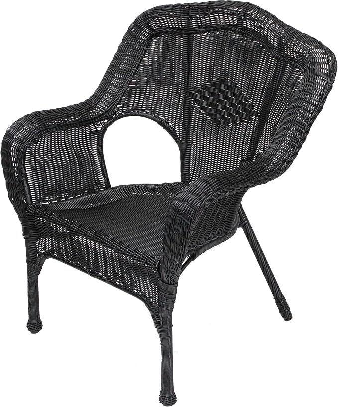 Northlight Wicker Outdoor Patio Conversation Set - Black - 4pc