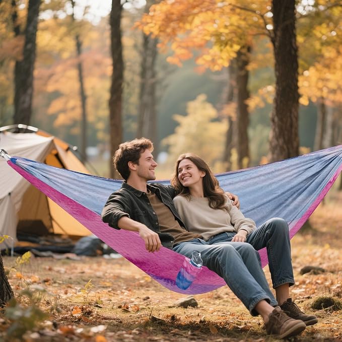 Bisexual Pride Flag Outdoor Hammocks with Hanging Rope Swing Hammock for Outside Patio Backyard Poolside
