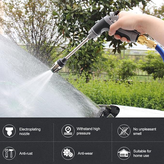 Aquoxis Pressure Washer, 15X More Powerful Extreme Water Pressure Tool with Steel Power, Qinux Aquoxis Sprayer for Waterpipe, High Pressures Water Jet with Foam Pot, Generic Aquaxis Aqui Blue B