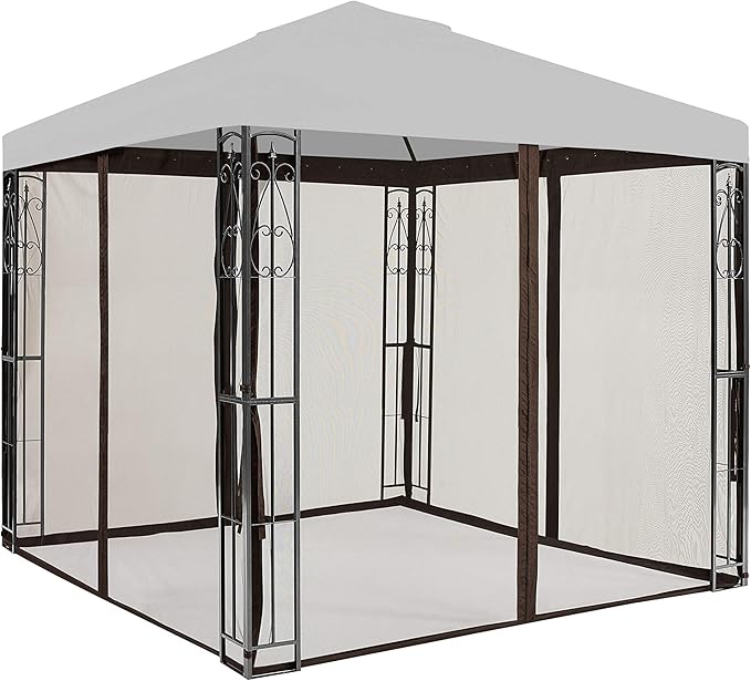 APEX GARDEN Universal 8' x 8' Gazebo Replacement Mosquito Netting (Mosquito Net Only - Brown)