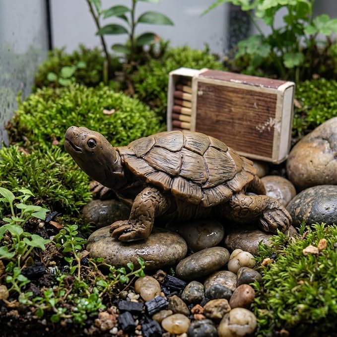 2 Pack Turtle Statue, Outdoor Garden Turtles Decor, Tortoise Figurine for Yard, Pond, Patio, Lawn, Outdoor Animal Statues & Garden Figurines