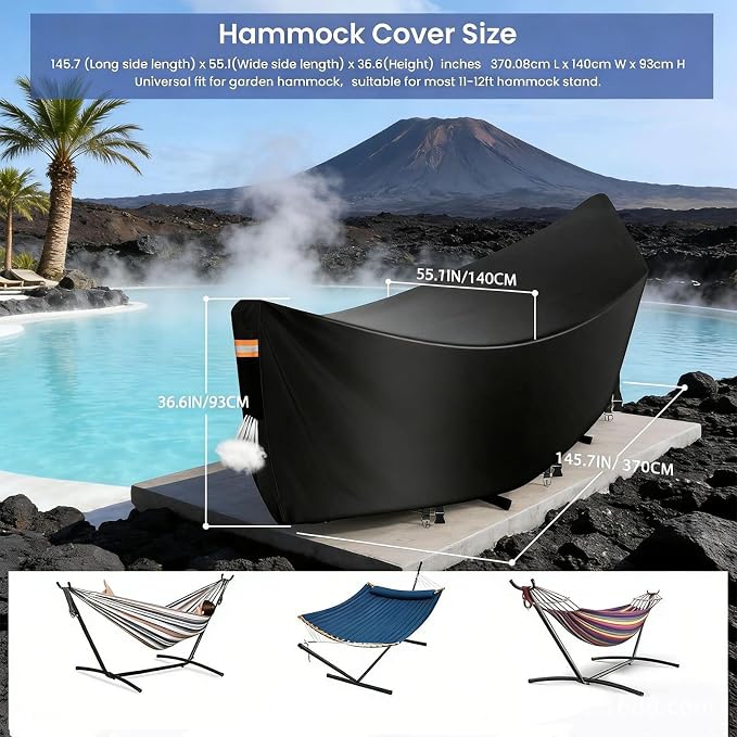 Hammock Covers for Outdoor Waterproof | Water-Resistant Dustproof Heavy Duty Protector | Hammock Rain Cover | for Outdoor Hiking Biking Cycling Mountain Fishing Picnic Garden