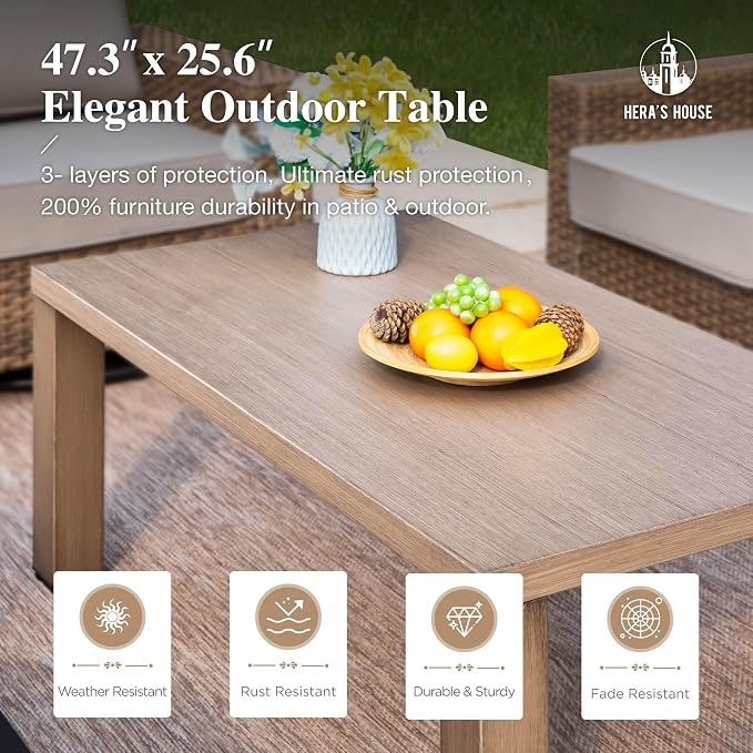HERA'S HOUSE Patio Furniture Conversation Set, Outdoor Swivel Glide Wicker Chairs with 4.92" Widened Armrest, 4 Pieces Deep Seating Yellow Rattan Sofa with 5.5" Gray Cushions for Deck Garden Yard
