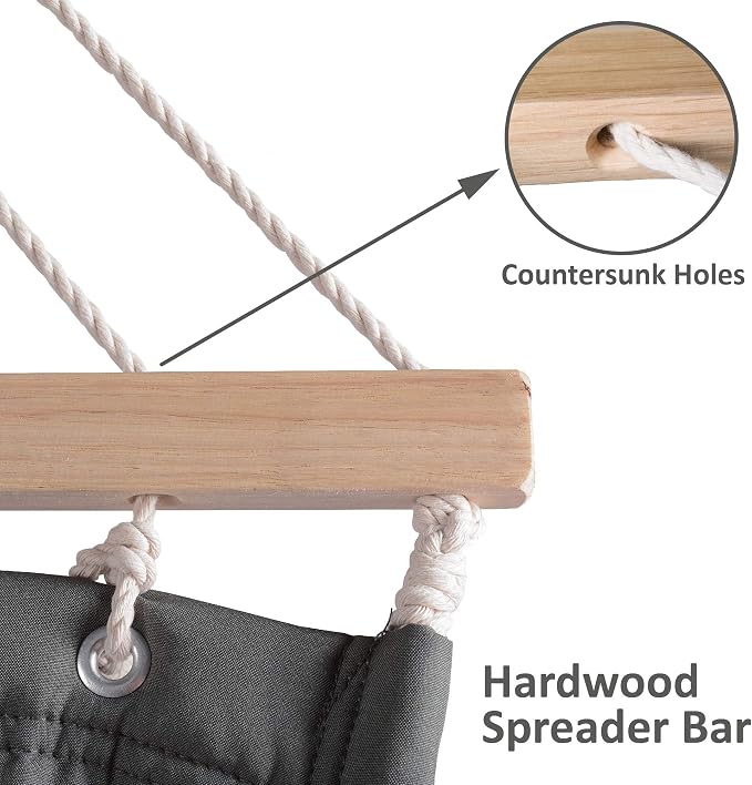 SUNCREAT 2 Person Hammock with Stand, Heavy Duty Portable Hammocks, 475 lbs Capacity, Dark Grey