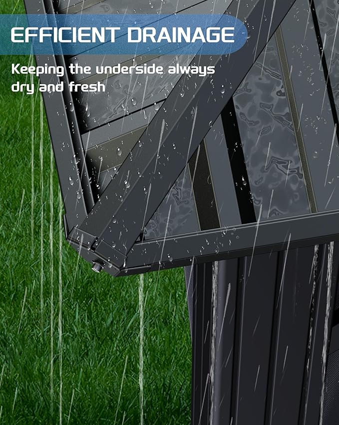 10'X10' 'Aluminum Double Layer Iron Roof Gazebo - Durable, Weather Resistant, Spacious, Easy Assembly, Stylish Design
