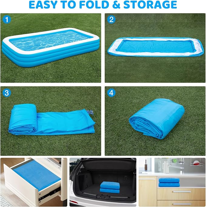 Extra Large Inflatable Pool for Adults, 180"x76"x22" Oversized Thickened Swimming Pool with Air Pump, Full Size Family Big Blow Up Pools for Backyard Garden Lawn Indoor Outdoor Summer Water Party