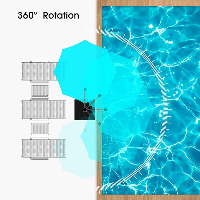 PURPLE LEAF 12 FT Cantilever Patio Umbrellas with Base Included, Large Round Offset Umbrella with 360° Rotation, Outdoor Aluminum Pool Umbrella for Pool Lawn Garden, Turquiose