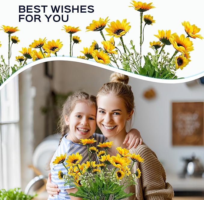 TANSOREN 2 Pack Solar Garden Lights Outdoor, Colorful LED Waterproof Solar Powered Sunflowers Landscape Lights for Outside Yard, Patio, Pathway Decorative, Décor, Gifts, Two Lighting Modes