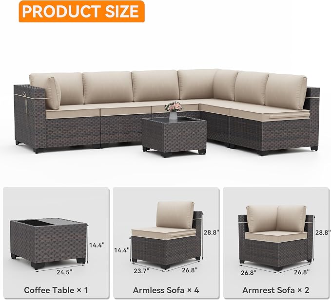 Patio Furniture Set with Fire Pit Table 11 Pieces Wide PE Rattan Patio Conversation Set,Swivel Chair Sofa Set Outdoor Sectional Furniture w/43in 55000 BTU Propane Fire Pit Table,Sand