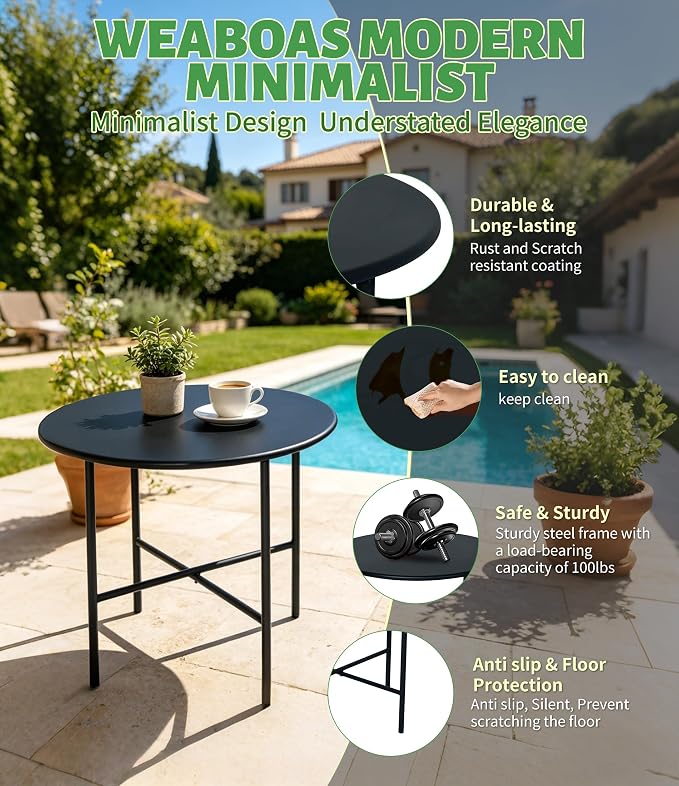 3-Piece Outdoor Patio Bistro Set, Wicker Chairs with Cushions, PE Rattan All-Weather Conversation Set with Coffee Table for Balcony, Porch, Backyard, Poolside, Garden, Deck, White