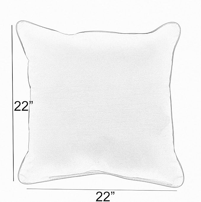 Sorra Home x Sunbrella Indoor/Outdoor Corded Pillows, 22" x 22", Canvas Natural