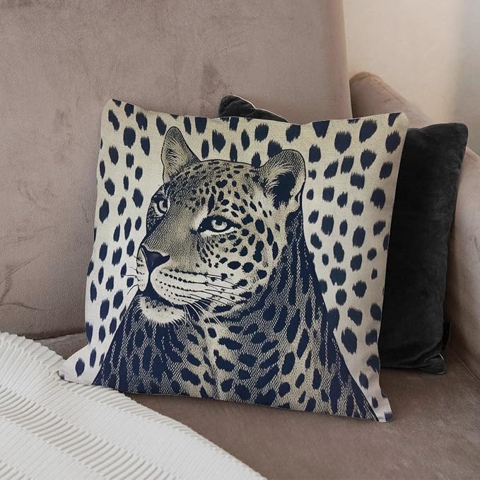 Throw Pillow Covers Antelope Black Animal Print Pillowcase Modern Leopard Graphite Dot Pillow Cover Accent Outdoor Garden Decoration for Bedroom Sofa Bench Porch 18x18 in
