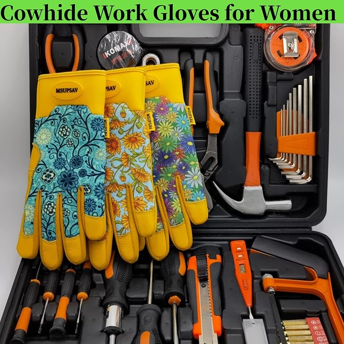 Cute Pattern Gardening Gloves,Thornproof Garden Glove,Gardener Gift | Gardening Gifts for Women,Touchscreen,Tender Thornproof,Cute Pattern,Protection Palm,Machine Washable,Adjustable Cuff