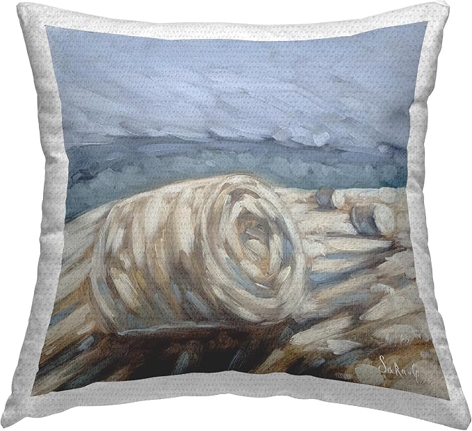 Stupell Industries | Country Haystacks Rural Landscape, 18 x 18 | Outdoor Pillow, Made in USA - By Sara G. Designs