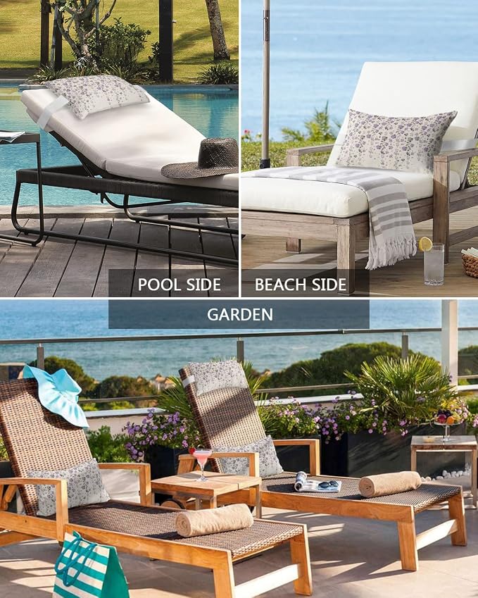 Outdoor Pillows Covers with Inserts Flower Purple Grey Cherry Blossoms Cotton Linen Waterproof Pillow with Adjustable Strap Throw Pillows for Patio Furniture Recliner Lounge Chair, 11x16 inch, 1PCS