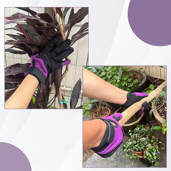 Synthetic Leather Spandex Mechanic Thorn Proof & Puncture Resistant Working Gloves for Men and Women, Safety Work and Gardening, Touchscreen Support